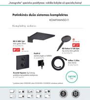 Potinkinės dušo sistemos komplektas Hansgrohe Raindance E 30 5in1 be potinkinės dėžutės
