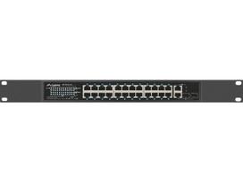 Lanberg RSFE-24P-2C-360 tinklo komutatorius Ne-valdomas Gigabit Ethernet (10/100/1000) Maitinimas per Eternetą (PoE) 1U Juoda
