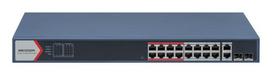 Hikvision DS-3E1318P-EI(B) tinklo komutatorius Valdomas Fast Ethernet (10/100) Maitinimas per Eternetą (PoE) Mėlyna