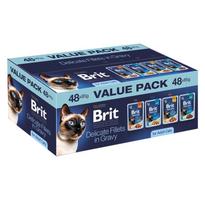 BRIT Premium by Nature Delicate fillets in gravy Box – šlapias kačių maistas – 48x85g
