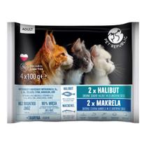 PETREPUBLIC Adult Paltusas ir skumbrė box – šlapias pašaras katei – 4x100g