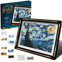 Blizgučių paveikslas La nuit etoilee STARRY NIGHT Siuvinėjimas blizgučiais 1680vnt. ZA6710