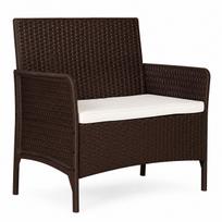 Dvivietė sodo sofa su pagalvėle, suoliukas balkonui, terasai ir sodui, ruda, MultiGarden