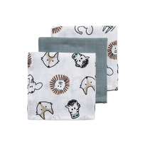Meyco Baby muslino šluostės-merliukai Animal Multicolour, 30×30 cm, 3 vnt.