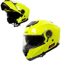 Atverčiamas motociklininko šalmas W-TEC Cullo - Fluorescencinė geltona
