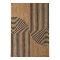 Juodos spalvos/rudos spalvos lauko ir vidaus kilimas 240x340 cm Mira 1453 – Ayyildiz Carpets