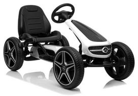 Baltai juodas Mercedes pedalinis gokartas