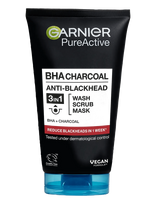 Garnier - Garnier Pureactive Bha Charcoal 3In1 Anti-Blackhead Cleanser For Impure Skin 150 Ml - Veido prausikliai ir valikliai - Nude