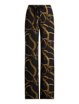 Lauren Ralph Lauren - Belting-Print Crepe Wide-Leg Pant - Plačios kelnės - Juoda
