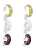 Pieces - Pcpenolope J Earrings 3-Pack - Auskarai - Žalia
