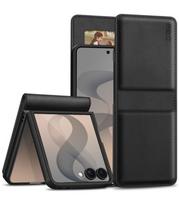 Juodas atverčiamas dėklas Samsung Galaxy Z Flip 8 telefonui "Tech-Protect Wallet"