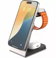 Ładowarka Fixed FIXED 3-in-1 Mag ALU Qi2 wireless MagSafe charging station, titanium