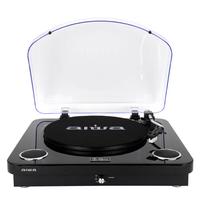 Aiwa LPS-25BK vinyl player with built-in speakers, black (LPS-25BK)