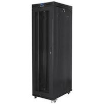 Lanberg stovintis rack kabinetas 19 colių 47U 800x1000mm, perforuotos LCD durys, FF01-8047-23BL, 1200kg, 4 vertikalios bėgeliai