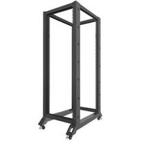 Lanberg Open rack 32U OR01-6032-B, 1673,5x600x1000mm, 600kg, 4 vertikalios bėgiai, stovas, M6 varžtai, ratai su stabdžiu