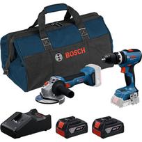 Bosch bevielis mašinų rinkinys GSB 18V-65, GWS 18V-8, 0615A5008Z, 18V, 4Ah, 2 akumuliatoriai, krepšys