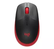 Logitech M190 Full-Size Belaidė pelė, RF Wireless, 1000 DPI, Raudona (SPEC)