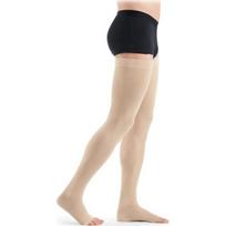 Kompresinės kojinės iki šlaunies viršaus COTTON by SIGVARIS, 1 kompresijos klasė - S Plus - Ilgas - Atvira