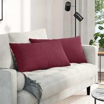 Sofa Pagalvės 2 vnt audinys Vyno raudona 80 x 40 cm