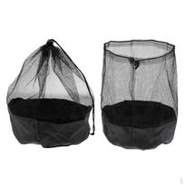 2Pcs Heavy Duty Mesh Bag with Drawstring Cord Closure for Soccer Ball, Water Sports, Beach Cloth,
