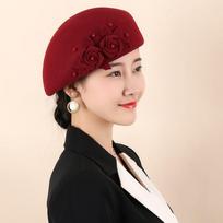 New Beret Foreign Style Popular Fashion Autumn and Winter Women French Elegant Styling Woolen Hat Gift Hat Adjustable 54-57cm