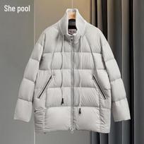Women's Knit Patchwork 90% Down Jacket L