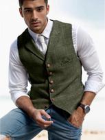 Men's Slim Fit Plaid Vest: Cross-Season Spring & Autumn Casual Waistcoat 2024 XXXL