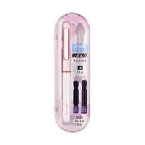 Ergonomic Fountain Pen With 2 Inks Cartridges EF Tip Fountain Pen For Students Beginner Daily Writing Note Taking rožinė