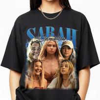 Sarah Cameron Vintage Printed Womens Tshirt SpringSummer Fashion Trend Pure Cotton Top Neutral Short Sleeve Tshirt S