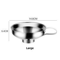 Wide Mouth Stainless Steel Funnel Jam Salad Dressing Filler Strainer with Handle Suitable for Grain Canning Kitchen Spice Gadget