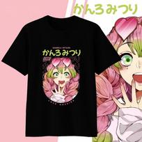 Demon Slayer Kanroji Mitsuri Cotton T-shirt for 2026 Summer Men's and Women's Fashion Casual Cosplay Short Sleeved T-shirt 4XL