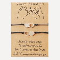 2/3/4 Pcs Best Friend Wax Bracelets Friendship Sister Hollow Matching Distance Heart Bracelet for Women Girl Teen Couple