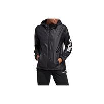 Adidas Essentials Series Linear Logo Print Windbreaker Jacket Women Lightweight Casual Outerwear Black DP2408 XS