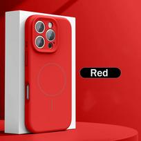 Originalus silikoninis dėklas Apple iPhone 16 16E 15 14 11 12 13 Pro Max X XR XS, Magsafe belaidžio įkrovimo palaikymas, minkštas dangtelis For iPhone 13 red