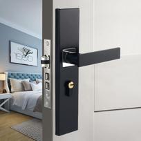 Useful Silent Bearing Door Handle Lock with Keys Metal Bedroom Door Lock Set Black Anti-theft Main Door Lock Home Hardware
