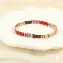 Geometric Type Tila Beads Bracelet Beads Stackable Bracelet Fashion Elastic Bracelet  Jewelry E