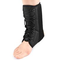Dual Drawstring Ankle Brace with Compression & Support Straps Black (Universal)