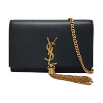 [Pre-Owned] Ysl Kate Tassel Decorated Gold Logo Small Calfskin Square Crossbody Shoulder Bag - Fair #1C04T33 ONE SIZE