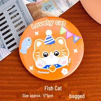 Adorable Cat Bite Pin: Cartoon Badge for Student Clothing or Bags 5 cm