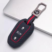 Key Fob Cover for Peugeot 3008 5008 208 308 408 508 4008 C3 with Keychain Anti-Scratch Surface Shockproof Structure Soft Grip Texture juoda