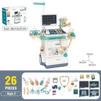 Simulation Medical Cart Set Toys for Children Play House Medical Table Trolley Pretend Doctor Tool Toy Role Play Boys Girls Game