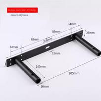 Heavy Duty Hidden Shelf Bracket Heavy Support Metal Furniture Fittings Floating Wall Shelf Carrier Rod Double T Type (black,S-) juoda