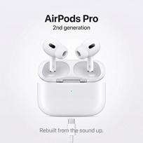 Belaidės „Bluetooth“ ausinės AirPods Pro 2 kartos Aktyvus triukšmo slopinimas Atstatytas stereofoninis garsas Jutiklinis valdymas C tipo greitas įkrovimas Ausinės balta