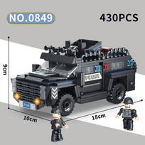 Small particle building blocks, real details of urban vehicles, fire trucks, missiles, ambulances, cranes, gifts for kids