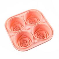 3D Rose Ice Molds Large Ice Cube Trays Make 4 Giant Cute Flower Shape raudona