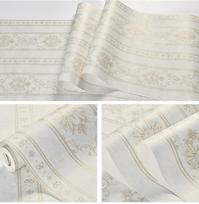 European Damask Stripe Wallpaper Living Room Non-Woven Floral Tv Sofa Background Wallpaper Bedroom 9.25mx0.53m
