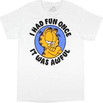 Garfield Men's I Had Fun Once Humerous Adult Short Sleeve Graphic Print T-Shirt S balta