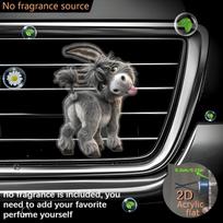 2D flat donkey car vent clip decorative diffuser (fragrance not included), car interior decoration, aromatherapy clip, ideal for holiday gifts 6cm