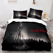 3PCS Siren Head Bedding Set Printed Duvet Cover Comfortable Breathable Luxury Cotton Quilt Pillowcase Single King Queen Bedding Tool EU single(135x200cm)