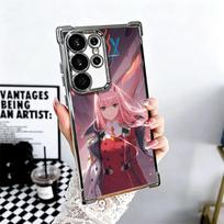 Darling Zero Two 02 Anime Plating Phone Case For Samsung Galaxy S24 S25 FE S26 Edge S23 Ultra S22 S21 Plus S20 Anti-Fall Airabag Samsung S23 Ultra